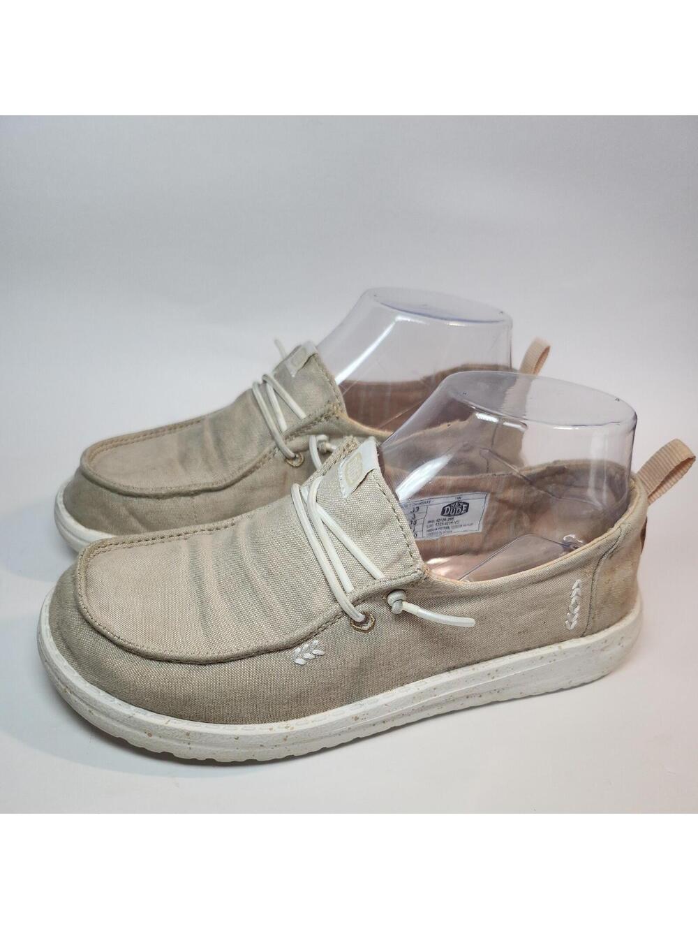 Hey Dude Dudes Wendy Y Chambray Tan Size J3 Big Boys 3 Junior Slip On Shoes